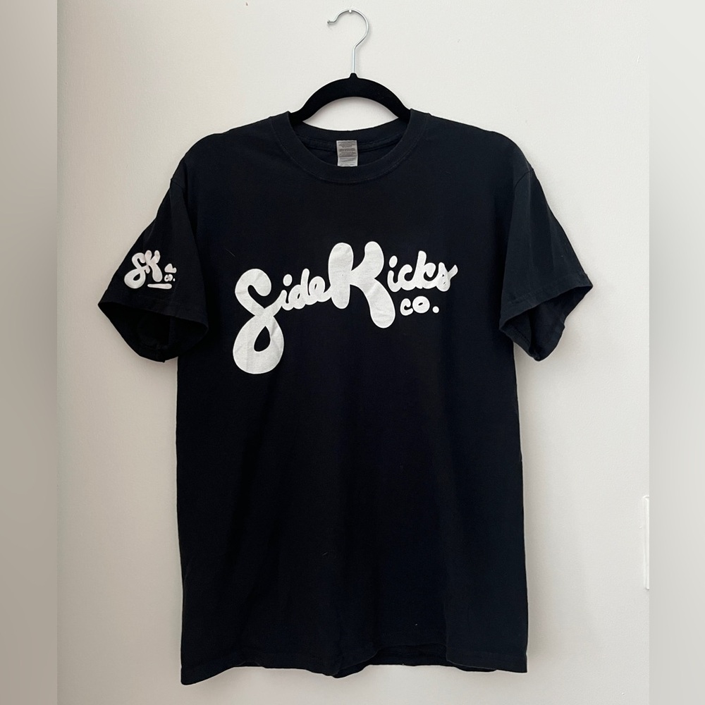Black Tee with White SideKicks Logo